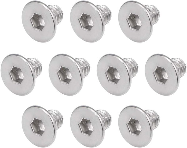 uxcell M3x4mm Flat Head Machine Screws, Inner Hex Screw 304 Stainless Steel Fasteners, 80 Pcs