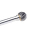 SD-5 Tungsten Carbide Burr Ball Shape Double Cut Rotary Burrs File, 1/2'' Cutter Dia, 1/4'' Shank Dia