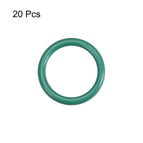 uxcell Fluorine Rubber O-Rings, Green, Pack of 20, 21mm OD 16.2mm ID 2.4mm Width FKM Seal Gasket for Plumbing Machinery