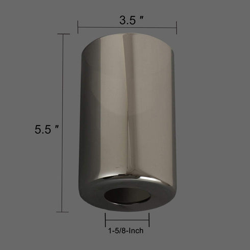 1 5/8 inch 3 Pack Smoke Gray Modern Glass Cylinder Lamp Shade, Replacement Glass Globe or Cover for Light Fixture
