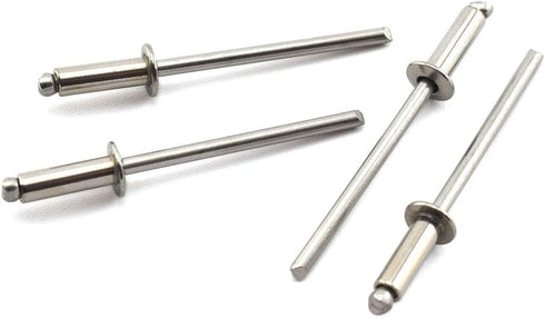 SDTC Tech Stainless Steel Blind Rivets, 1/8" x 3/8" (4-4) Open End Type Pop Rivet, 50 Pack