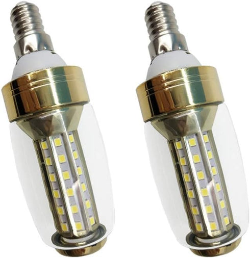 WeFoonLo Pack of 2, 8W 2800-3200k E14 LED Corn Bulb Energy Saving Candelabra