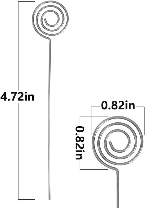 Ring Loop Round Shape Craft Wire Clip, 30 Pack Silver Table Card Holders for Party Decoration