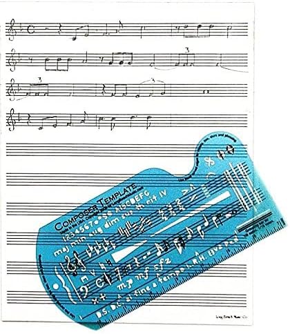 Song Writer's Composing Template Stencil for Music Notes & Symbols with Manuscript Staff Paper