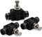 3 Pcs 6mm Tube OD Air Flow Control Valve, Union Pneumatic Speed Control Flow Controller, Push to Connect