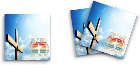 Sticky Notes 12 Pack 3"x3" 50 Sheet Count Per Pad, Cute Funny Memo Note Pads, Only God Can Judge Me Cross