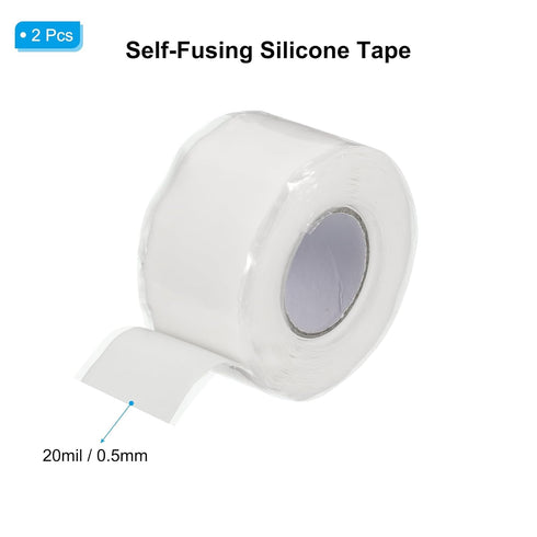PATIKIL 2 Pack Self-Fusing Silicone Tape 1" x 10' - Waterproof Hose Repair Tape for Plumbing Leak Sealing