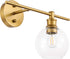 Living District 1 Collier Light Brass and Clear Glass Right Wall Sconce