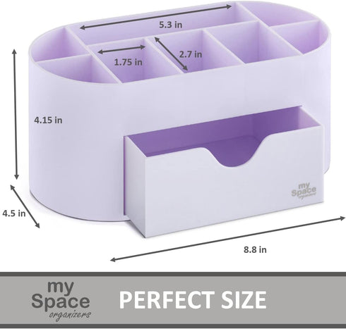 Lavender Desk Organizer for Office Supplies, Pen Holder Desktop Organization for College Dorm, White Lavender