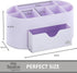 Lavender Desk Organizer for Office Supplies, Pen Holder Desktop Organization for College Dorm, White Lavender