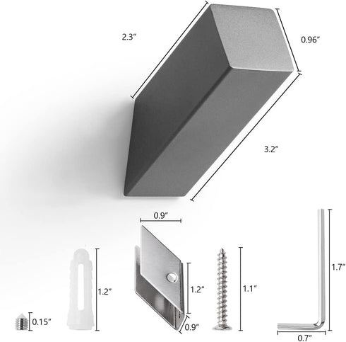 Towel Hooks Grey, 4 Pack Heavy Duty SUS304 Stainless Steel Wall Hooks for Bathroom, Living Room, Hotel Style