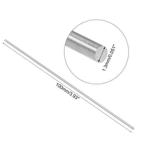 uxcell Round Steel Rod, 1.3mm HSS Lathe Bar Stock Tool, 100mm Long, 20pcs for DIY Craft Tool