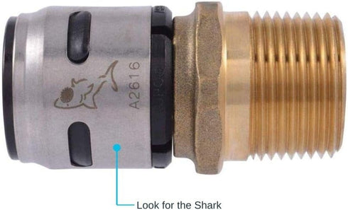 SharkBite 3/4 Inch EvoPEX Male Adapter, Pack of 2, Push to Connect Plumbing Fitting for PEX