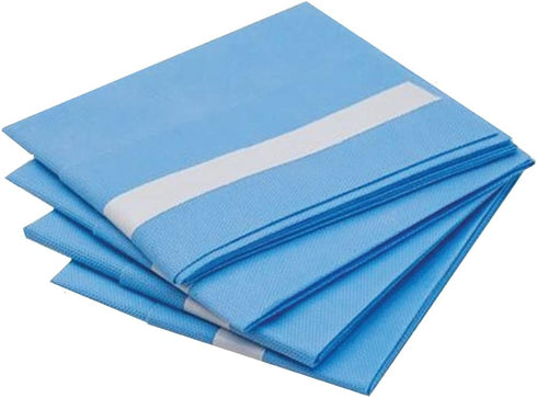 50 Count 3-Ply 3" 18" 26" Dealmed Fenestrated Sheets Poly-Lined Drape Sheets with Fenestration, White Material, Perfect