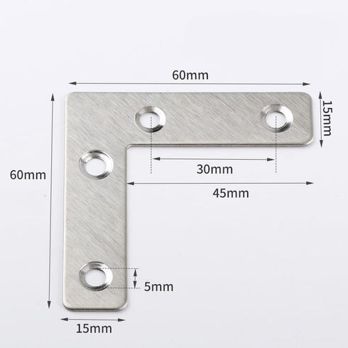 HDTXZYGOOD 1.5x1.5 Inch, 40 Pack, L Corner Brackets, Silver Metal Flat Braces, Decorative Iron Support for Wood