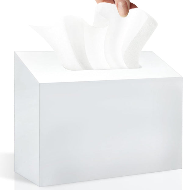 Wensdr Acrylic Hand Towel Box Cover Holder for Kleenex, Disposable Paper Hand Towels
