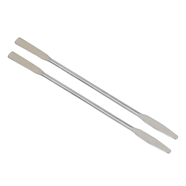 2Pcs Silver Stainless Steel Lab Spatula, Mini Double-Ended Spatula, Micro Spatula, Lab Utensils