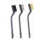 3Pcs Mini Wire Brush Set for Cleaning and Rust Removing, 7 Inch Industrial Brushes of Stainless Steel/Nylon/Brass