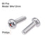uxcell M4x12mm Machine Screws Pan Phillips Cross Head Screw 304 Stainless Steel Fasteners Bolts 8mm Head Dia 60Pcs