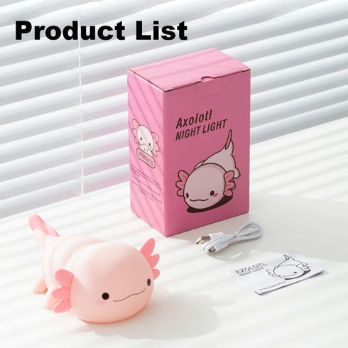 ZhuoZongDZ Axolotl Night Light for Kids, Touch Baby Silicone Lamp,Toddler Night Light for Bedroom,Cute Decor for Girls
