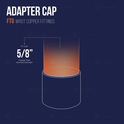 DUFD0058 Copper Cap with Sweat Socket, 5/8
