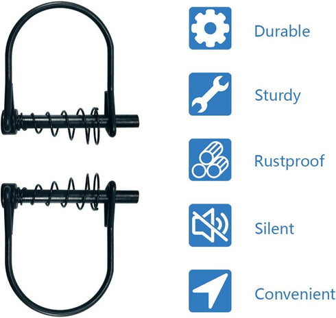 Highwild 8 Pack Silent Shaft Locking Pin with Spring for Farm Lawn Garden Safety