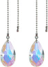 GSHLLO 2 Pcs 56 cm Glass Crystal Fan Pull Chain Ceiling Pull Cord