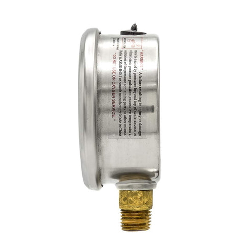 PIC Gauges PRO-201L-254H Industrial Pressure Gauge, Bottom Mount, 2.5" Dial, 0/300 psi Range, Glycerin Filled