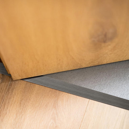 8Ft 2 Floor Transition Strip, in Wide Self Adhesive Vinyl Threshold Strip for Joining Floor Gaps Wood Grain Design Tap