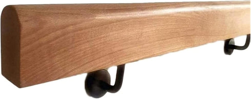 ALDEPO Grab Bars Handrail Wooden - 30-600Cm Complete Kit, Corridor Non-Slip Stair Railings
