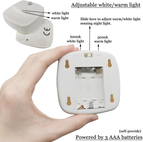 6000K Light/3000K Hallway,Garage,2 Pack Consss Motion Activated Night Light,Nightlights with Light Sensors Dual Color