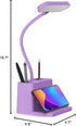 AXX Cute Purple Desk Lamp, Rechargeable Study Table Light for Home Office, Small, Battery Operated, LED, Flexible
