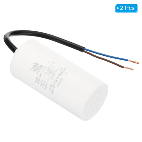 PATIKIL CBB60 35uf Running Capacitor, 2Pcs AC 450V 50/60Hz Cylinder 95x44mm for Water Pumps, Washing Machines