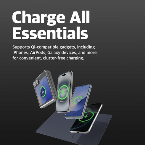 POUT H3 PRO Wireless Charging Mouse Pad Qi-Enabled Fast Charger with Anti-Slip Base & Smooth Surface for Phones