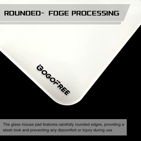 WIYIXI (15.7'' 11.8'') Glass Gaming Mouse Pad, Professional Esport Tempered Glass Mouse Pad Ultra-Smooth Micro-Etched