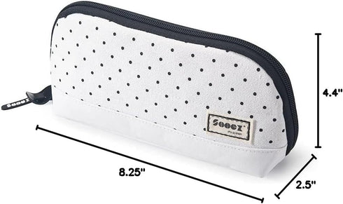 Sooez Wide-Opening Pencil Pen Case, Lightweight & Spacious Zipper Stationery Bag with Triangular Design for Adults,
