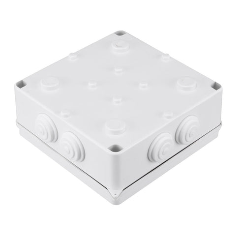 ABS Plastic Dustproof Waterproof IP65 Junction Box, Universal Electrical Project Enclosure, White, 5.9"x5.9"x2.8"