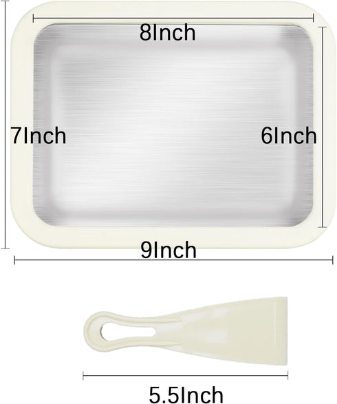 MTNSPTCR 2 9"x7", Instant Ice Cream Maker - Stainless Steel Ice Cream Pan with Spatulas Homemade Ice Cream Maker Fruit