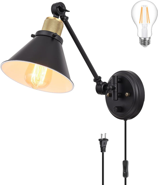 TRLIFE Wall Sconce Plug in, Dimmable Wall Sconce Wall Lights with Plug