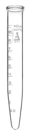 EISCO 10ml Graduated Centrifuge Tube, Borosilicate Glass, Conical Shape with White Graduations