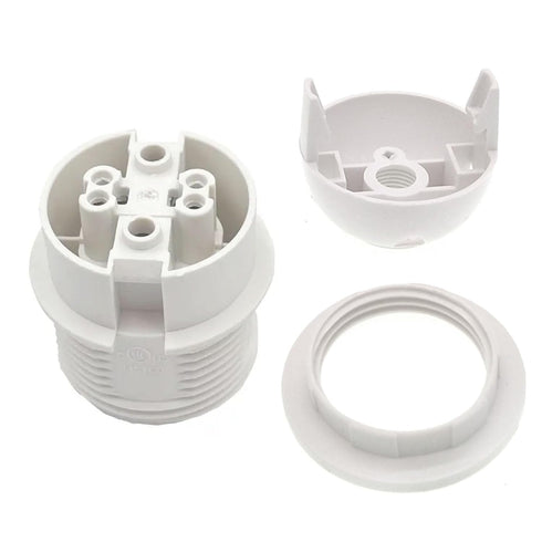 E26 E27 Ring,E26 Bulbs Lamp,3-Pack Light Socket,Plastic Threaded Medium Base Lamp Holder with Shade Pendant Socket