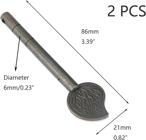 Door Lock Latch Antique New Chinese Style Bronze Furniture Mystery Vintage Hardware L8.6cm/3.39" 2 PCS Lock Bolt Locking Pin Door/Cabinet Decorative Replacement Locking Pin