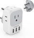 TESSAN South Africa Power Adapter, Type M Travel Plug with 4 AC Outlets & 3 USB Ports for US to South Africa