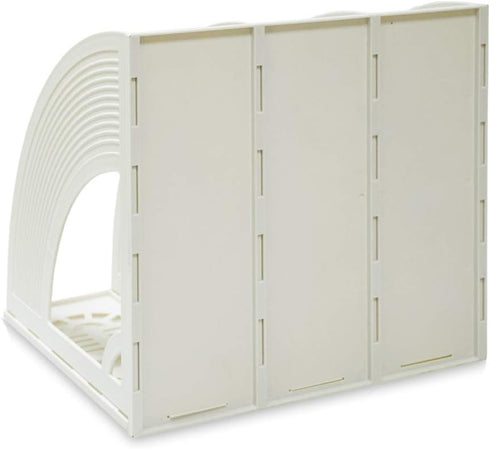 SAYEEC Magazine File Holder, 3 Compartment Desktop Organizer for Notebooks and Documents, Gray