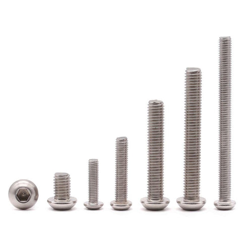 1/4-20 x 3/4" Hex Socket Button Head Cap Screws, 25 Pack, 304 Stainless Steel, Bright Finish