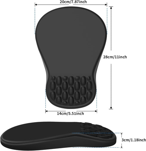 YIWEI Ergonomic Mouse Pad with Wrist Support - Gel Memory Foam Mouse Mat for Computer Keyboard & Laptop - Non-Slip