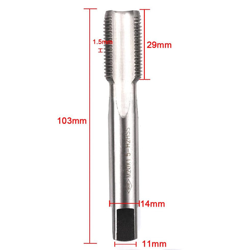 ATOPLEE Metric Thread Tap, M20 HSS 6542 Right Hand Thread Tap (M20x1.5)