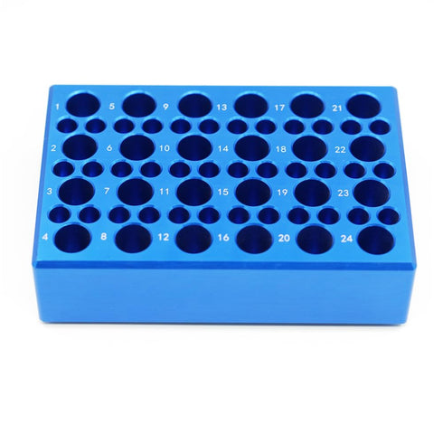 1 Pcs Aluminum Cooler Cooling Block PCR Test Tube Racks, 24-Well for 1.5ml/2ml Tubes, 36-Well for 0.2ml PCR Tubes
