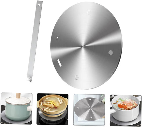 1Pc Cabilock Stainless Steel Heat Induction Cooker Thermal Guide Plate Easy to Clean Cookware Protection for Food