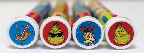Raymond Geddes Grinch 6 Colored Pens with Stamper (Pack of 12)